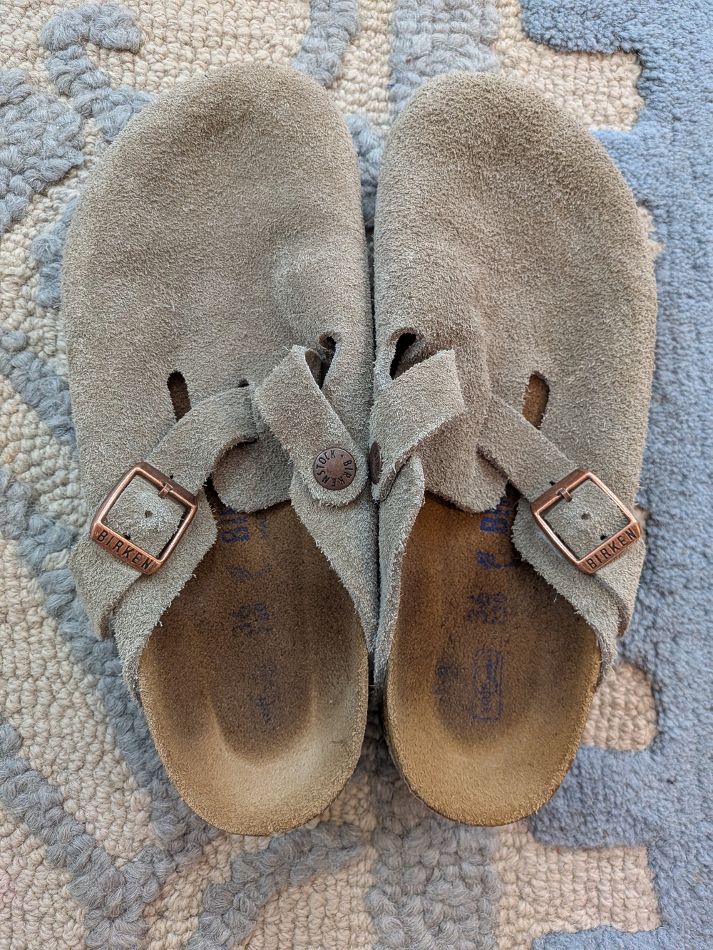Birkenstock Suede Clogs in Taupe